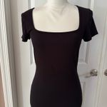 Elie Tahari Square Neck Maxi Ribbed Knit Black Dress. Size L. MSRP $145 Photo 4