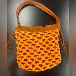 Lucky Brand Y2K Boho Macrame Leather Shoulder Bag Photo 1