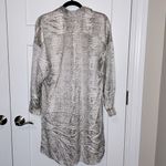 NWOT DEX Black Tape Snakeskin Print Tunic White Size M Photo 3