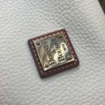 Dooney & Bourke Authentic  White Pebbled Leather Logo zip top crossbody Photo 10