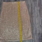 Adrianna Papell Adrianna Pappel Women’s Rose Gold Sequin Knee Length Skirt Lined Size Small Photo 8