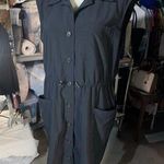 Calvin Klein black silky lightweight button up dress jacket sleeveless pockets Photo 0