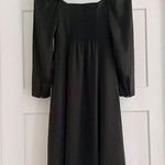 Aritzia Wilfred Square Neck Satin Midi Dress Black Size 0 XS Photo 1