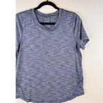 Lululemon Womens Top Gray Heather Long Distance Short Sleeve Athletic Tee Size 8 Photo 5