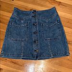 Free People Button-Down Denim Mini Skirt Photo 1