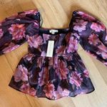 Urban Outfitters NWT Thirty/ Thirty Floral Babydoll Puff Sleeve Blouse Size extra small Photo 0