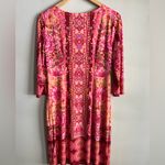 London Times  pink floral mosaic bright formal shift dress Photo 6