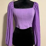 Urban Outfitters EUC  Purple Puff Sleeve Corset Blouse size small Photo 0