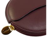 Cartier Vintage Must de Bordeaux Round Coin Purse Leather Gold Zipper Spain Photo 3