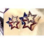 Patriotic Star Earrings Crystals Posts July 4th, Veterans Memorial Labor… Red Photo 10