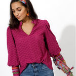 Emily Lovelock Hailey Blouse. Size: XL. Orchid Broderie. Pink Photo 0