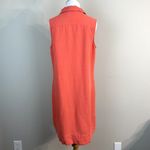 Workshop Republic Clothing Dress Medium Orange Linen Tencel Sleeveless Shift Photo 4