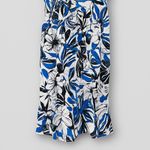 Banana Republic Floral Slip Midi Dress Blue White Linen Cotton Size 6 Tall Photo 7