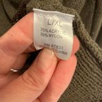 Gizel Olive Green and Brown Knit Flowy Sweater with Ruffle Hem size Large/XL Photo 3