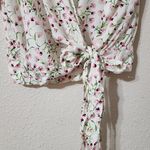 ZARA NWT  Top BlouseWomens Size M Floral Wrap Ruffle‎ Sleeve Open Back Photo 9