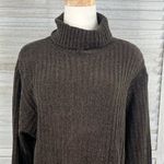 EXPRESS (Tricot) Vintage Oversized Turtleneck Sweater Chenille Brown-Large Photo 1