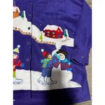 The Quacker Factory Purple Vintage Fleece Button Shirt Winter Scene Extra Large Size XL Photo 1