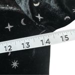 Wild Fable NEW Black Long Sleeve Velvet Celestial Stars Moons Sun Silver Metallic Small Photo 4
