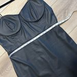 Miss Selfridge  Black Faux Leather Mini Dress Size Large Photo 4