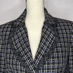 Kasper  Tweed Blazer Petite Size 8P Black/Purple/Tan Career Jacket Photo 1