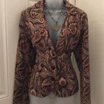 Notations Vintage Funky Retro Brown tan paisley blazer button front jacket long sleeve boho western indie Size M-Measurement in pics Photo 0
