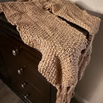 Extra Long Chunky Knit Cream Scarf | Wrap Tan Photo 0