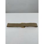 VTG Women's Stretch Belt Leather Big Gold Tone Buckle USA 80's 32 Photo 3