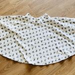 NWOT XS White Bubble Skirt Gray Bunny Print Flat Front Flare Hem Knee Length Photo 2