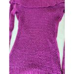Y2K Candie’s sweater size XS stretchy fold over off shoulders long sleeve sequin Purple Photo 1