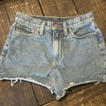 PINK - Victoria's Secret  Denim Jean Shorts‎ Frayed Hem Light Wash Women's Photo 0