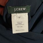 J.Crew EUC Sophia Tricotine V Neck Silk Chiffon Dress Women's 12 Navy Blue Photo 5