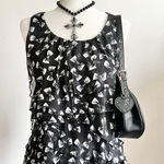 Dress Barn Black Bow Asymmetrical Tiered Top, Coquette, Lolita, J-fashion, Harajuku, Small‎ Photo 0