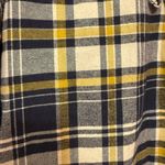 CAbi Women’s Seattle Ruffle Front Plaid Blue Yellow Check Top Shirt Size S Photo 5