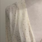 Mystree NWT  Ivory sheet Cross Front Blouse with Gold Accents Sz M Photo 1