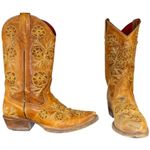Macie Bean Embroidered Collection Western Boot Whiskey Bent Foot and Snip Toe Tan Size 5 Photo 10
