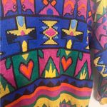 Vintage Laevis Japan Wool Knit Sweater Bold 80s/90s Geometric Pattern Size Large Yellow Photo 7