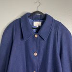 Woman Within ‎ Women's 30W Winter Car Coat Wool Navy Blue Full Button Plus NWOT Photo 3