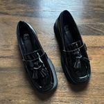ZARA Black Platform Lug Sole Loafers with Tassels Black size 41 EU/10 US Photo 2