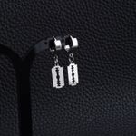 Titanium Steel Razor Blade Shape Dangle Drop Earrings for Men Women Punk Hip Hop Silver Photo 2