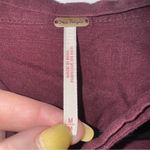 Free People Women's Red Embroidered Tie Front Puff Sleeve Blouse Top medium Photo 3