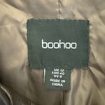 Boohoo Biker Jacket Faux Leather Belted Size US 8 Chocolate Brown Photo 1