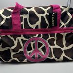 J Garden Giraffe Peace Print 19 in Long Lightweight Overnight Duffel Bag Photo 2
