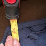 Monteau Los Angelas Navy Floral Lace Design Midi Cap Sleeves Dress Sz. S. Blue Photo 10