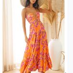 NWT Runway The Label Orchid Maxi Dress in Orange Floral Size XL Photo 7