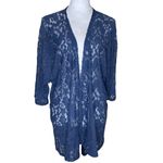 LuLaRoe 3 Piece Kimono Lace Geometric Abstract Open Duster Top Cardigan Med Photo 3