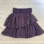Maje  Floral Print Mid Rise Tiered Skirt Purple Size 3 / L Smocked Waist Boho Photo 7