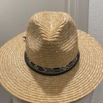Forever 21 Tan Straw Panama Double Banded Hat With Black & White Band - S/M Photo 5