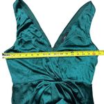 Lulus NWT  Women's M Emerald Satin Sleeveless Pleated Maxi Dress Formal Photo 5