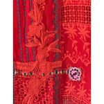 Johnny Was  Orange Embroidered Crochet Lace Tunic Top Size S Boho V Neck Light Photo 5