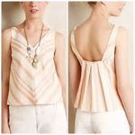 HD in Paris Anthropologie cream peach v-neck tank blouse women’s size 2 dressy Photo 1